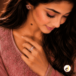 Celestial Interlocking Charm Ring for Women – Gold-Tone Double Band Ring with Sparkling Stone Charm