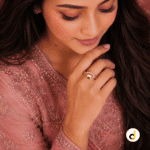 Elegant double layer butterfly ring for women with curved gold tone design