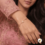 Premium three heart charm bracelet with an elegant gold plated finish