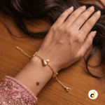 Elegant three heart bracelet with a gold plated finish for women