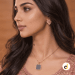 Reversible Black Square Pendant Necklace for Women – Gold Satellite Chain