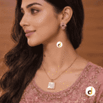 Minimalist Gold Mother of Pearl Square Pendant Necklace for Women – Elegant Shell Jewellery
