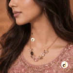 Lavender & Rose Floral Vine Necklace for Women – Gold Plated Crystal Necklace